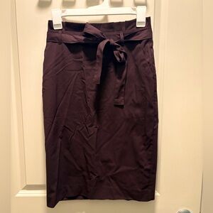 Paperbag Maroon Pencil Skirt w/ Pockets